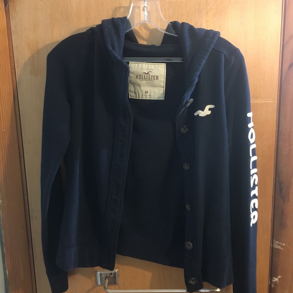 Hollister button down hoodie/jacket